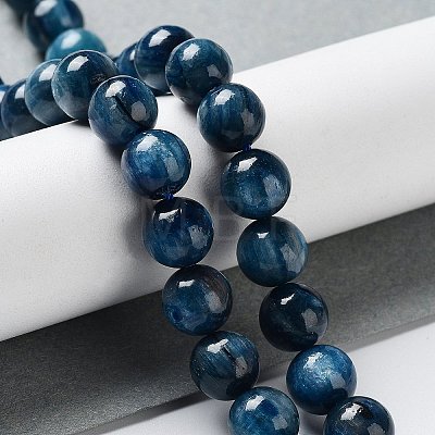 Natural Dyed Kyanite/Cyanite/Disthene Round Beads Strands G-N0150-05-8mm-01-1