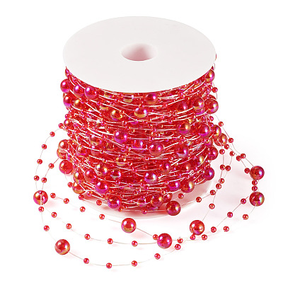 Acrylic Round Beaded Link Chains DIY-MB0007-001B-1