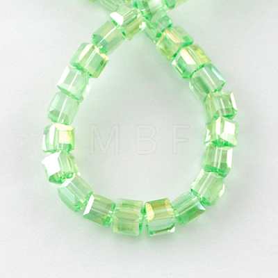Electroplate Glass Beads Strands EGLA-R030-6x6mm-18-1