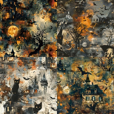 24Pcs 12 Styles Halloween  Scrapbook Paper Pads PW-WG16AE3-01-1