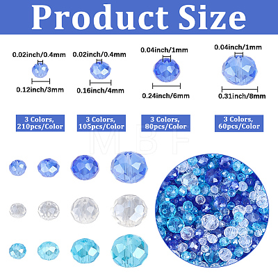 15 Strands 12 Styles Electroplate Glass Beads Strands EGLA-PA0001-50-1