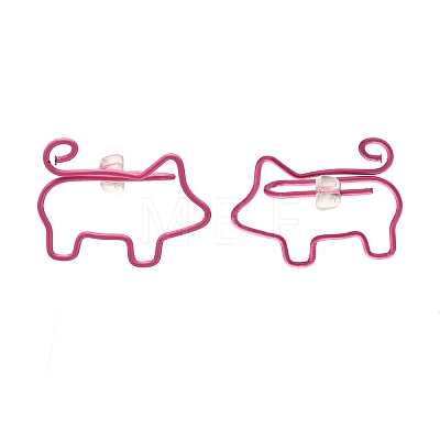 Open Pig Shape Iron Stud Earrings EJEW-JE04728-1