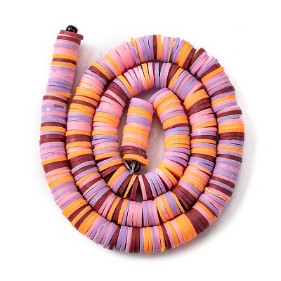 Handmade Polymer Clay Beads Strands CLAY-R089-8mm-T007-1