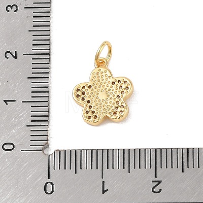 Brass Micro Pave Clear Cubic Zirconia Charms KK-E111-32E-G-1