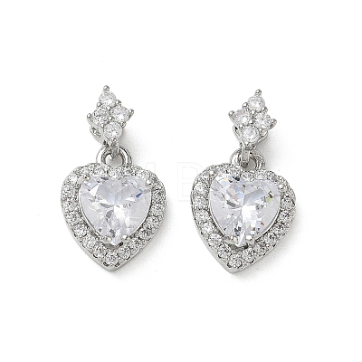 Valentine's Day Brass Micro Pave Clear Cubic Zirconia Charms KK-A299-05P-1