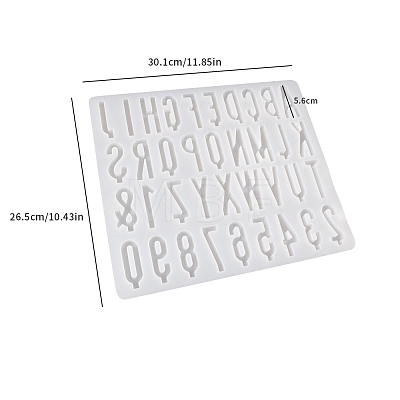 Mirror Digital Letter Full Version 26 English Pendant Birthday Cake Insert Card Letter Silicone Mold PW-WG0F13C-01-1