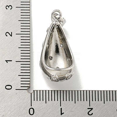 Rack Plating Brass Micro Pave Clear Cubic Zirconia Pendants KK-E114-02P-03-1