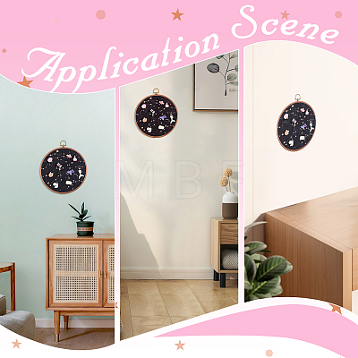 Flat Round Polyester & Acrylic Wall Mounted Brooch Organizer Display Boards AJEW-WH20006-30A-1