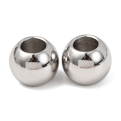 Tarnish Resistant Rondelle 201 Stainless Steel European Beads STAS-N020-03-10mm-1