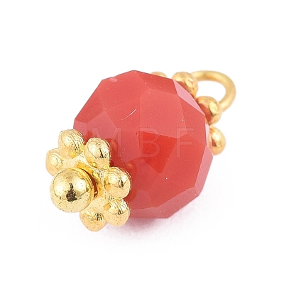 Faceted Imitation Jade Glass Charms PALLOY-JF00455-M-1