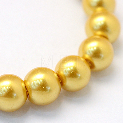 Baking Painted Pearlized Glass Pearl Round Bead Strands X-HY-Q003-10mm-31-1