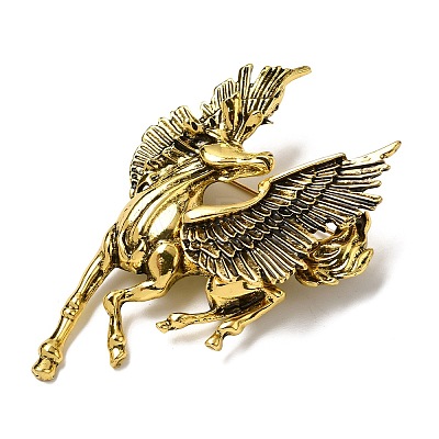 Horse Alloy Brooches for Backpack Clothes JEWB-L026-06AG-1