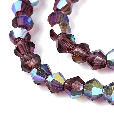 AB Color Plated Transparent Glass Beads Strands GLAA-G127-01S-1