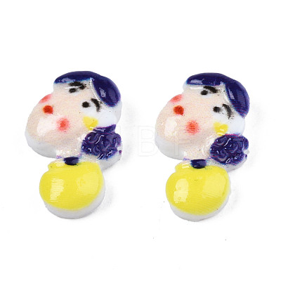 Spray Painted Opaque Resin Cabochons CRES-S302-75-1