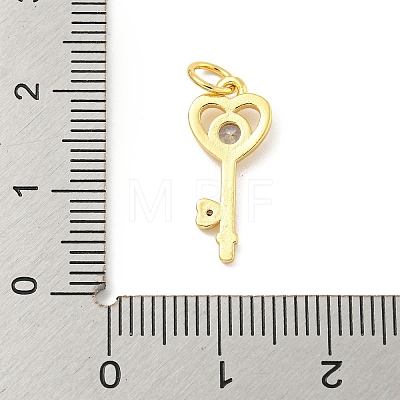 Rack Plating Brass Micro Pave Clear Cubic Zirconia Pendants KK-B093-11G-1