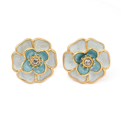 304 Stainless Steel Enamel Stud Earrings EJEW-M095-08G-1
