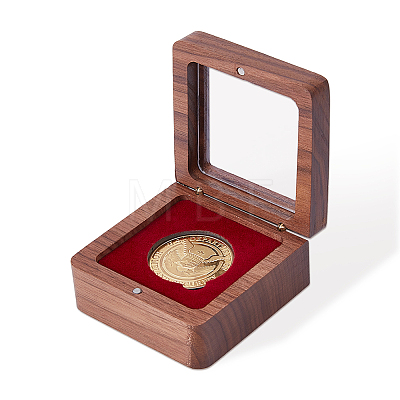 Wood Medal Storage Magnetic Boxes CON-WH0107-137-1