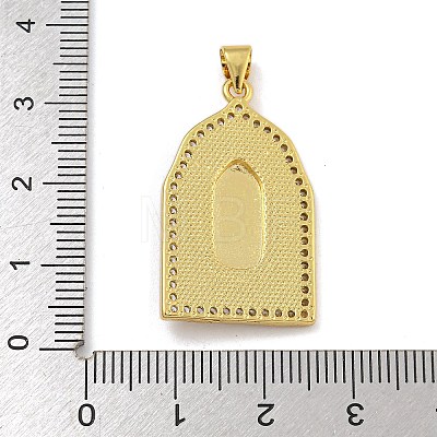 Rack Plating Brass Micro Pave Cubic Zirconia Pendants KK-I718-09G-A-1