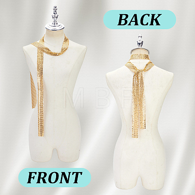 2Pcs Sparkle Aluminum Sequins Neckties for Women NJEW-HY0002-21A-1