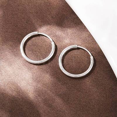 925 Sterling Silver Hoop Earrings STER-B008-01B-P-1