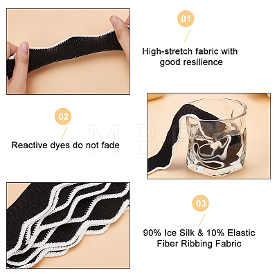 4Pcs 90% Ice Silk & 10% Elastic Fiber Ribbing Fabric for Cuffs FIND-BC0004-46B-1