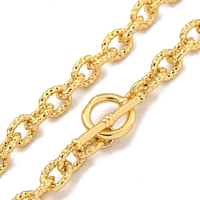 Twist Oval Brass Cable Chain Necklaces for Women NJEW-G084-05G-1