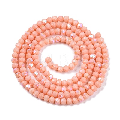 Electroplate Opaque Solid Color Glass Beads Strands EGLA-A044-P2mm-L33-1