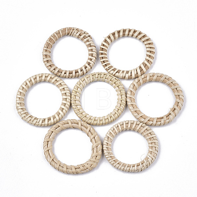 Handmade Reed Cane/Rattan Woven Linking Rings X-WOVE-T006-013-1