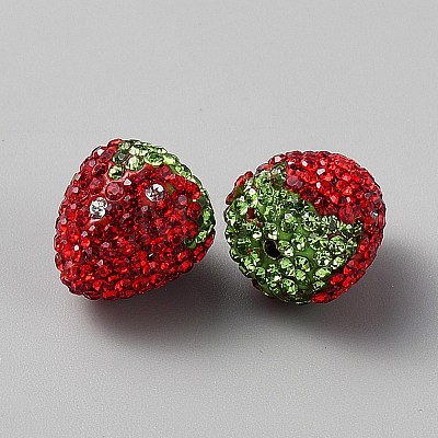 Handmade Polymer Clay Rhinestone Beads CLAY-WH0021-003-1