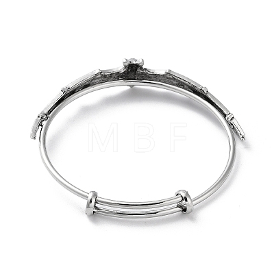 Gothic Bat Alloy Expandable Bangles BJEW-B081-01AS-1