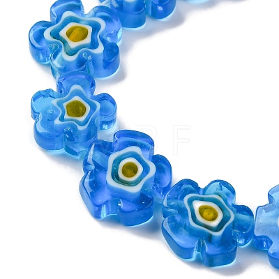 Handmade Millefiori Lampwork Beads Strands LAMP-G164-08B-1