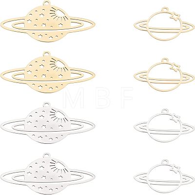 Unicraftale 8Pcs 4 Style Ion Plating(IP) 201 Stainless Steel Pendants STAS-UN0027-63-1