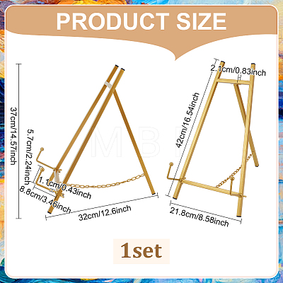 Folding Iron Easel AJEW-WH0709-236-1