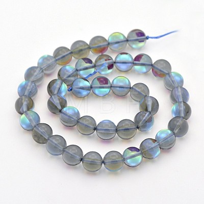 Round Synthetic Moonstone Beads Strands G-M210-6mm-05-1