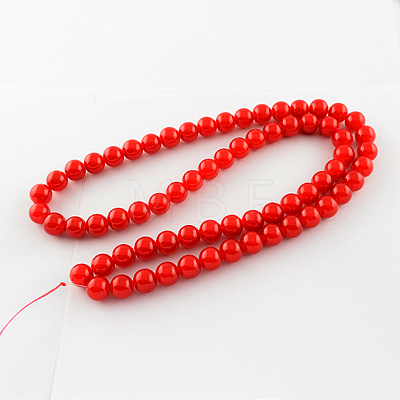 Imitation Jade Glass Beads Strands X-DGLA-S076-6mm-29-1