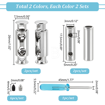 AHADERMAKER 2 Sets 2 Colors Alloy Spring Buckles FIND-GA0003-79-1