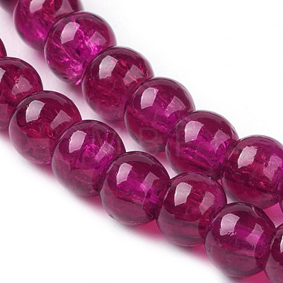 Spray Painted Crackle Glass Beads Strands X-CCG-Q002-4mm-08-1