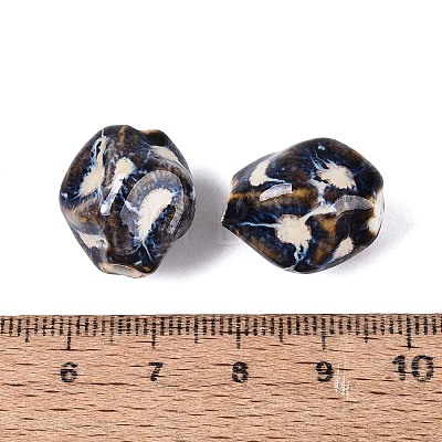 Vintage Handmade Porcelain Wrinkle Beads PORC-Q006-09J-1