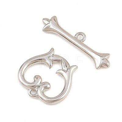 Heart Brass Toggle Clasps KK-G548-43P-04-1