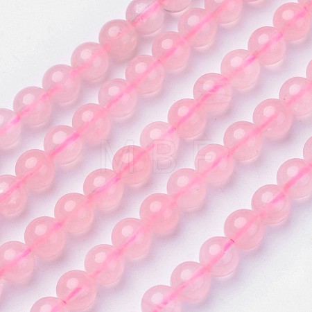 Pink Color Natural Madagascar Rose Quartz Beads Strands G-D809-22-6mm-1