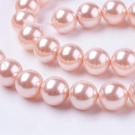 Shell Pearl Beads Strands BSHE-L035-8mm-I01-1