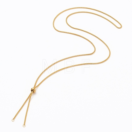 Ion Plating(IP) 304 Stainless Steel Box Chain Slider Necklace Making X-AJEW-JB00777-02-1