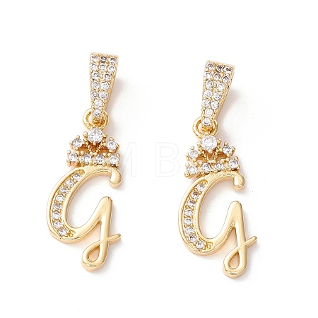 Eco-Friendly Brass Micro Pave Cubic Zirconia Pendants KK-K265-01G-G-1