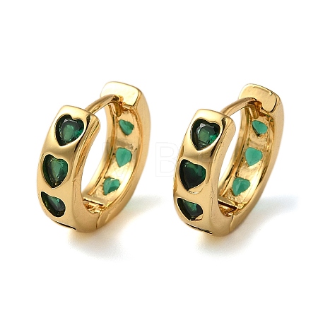 Rack Plating Brass Micro Pave Cubic Zirconia Hoop Earrings EJEW-L224-57G-02-1