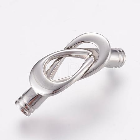 Tarnish Resistant 304 Stainless Steel Magnetic Clasps with Glue-in Ends STAS-L189-14P-1