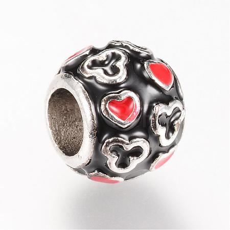 Alloy Enamel European Beads MPDL-S055-04-1