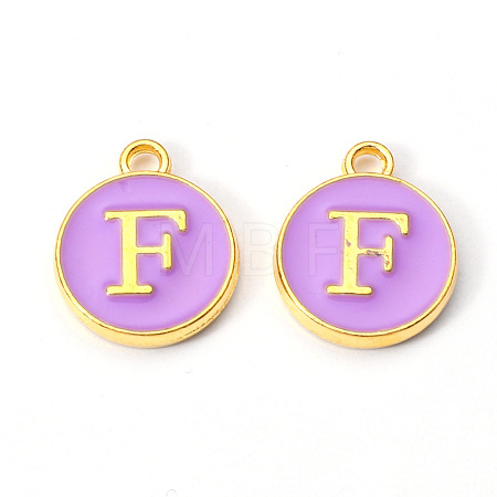 Golden Plated Alloy Enamel Charms ENAM-S118-10F-1