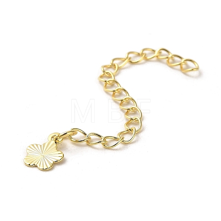 Rack Plating Brass Curb Chain Extender KK-Q807-15G-1