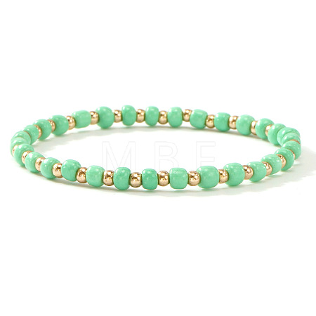 Plastic & Brass Beaded Stretch Bracelet for Women JP1152-7-1