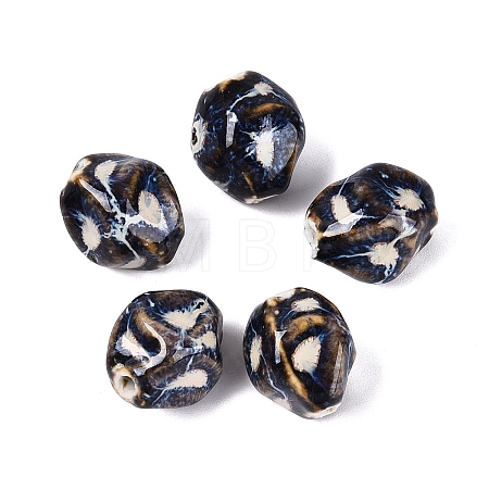 Vintage Handmade Porcelain Wrinkle Beads PORC-Q006-09J-1